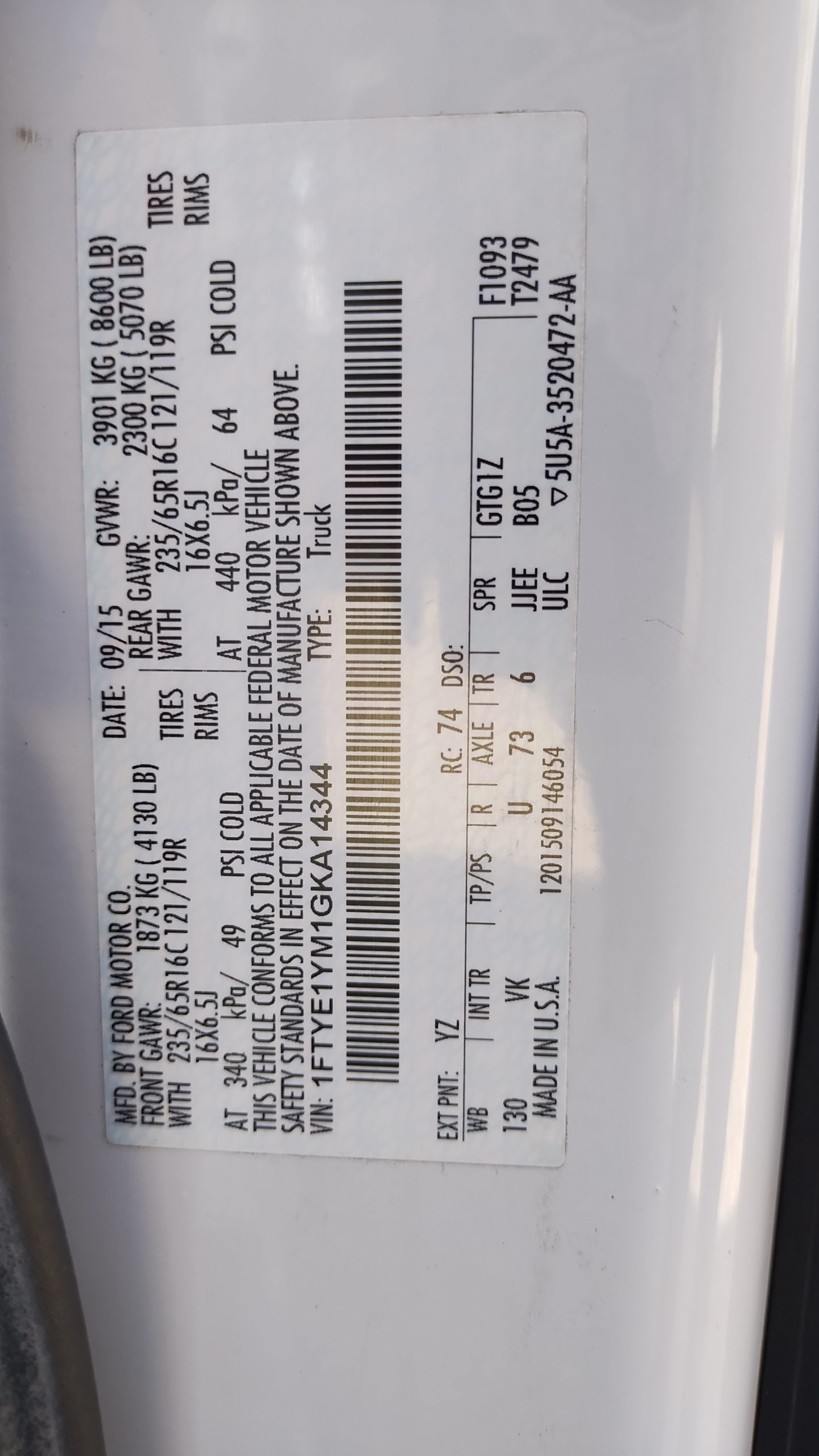 2016 Ford Transit 150 Cargo Van IMG_20240330_115721381-scaled